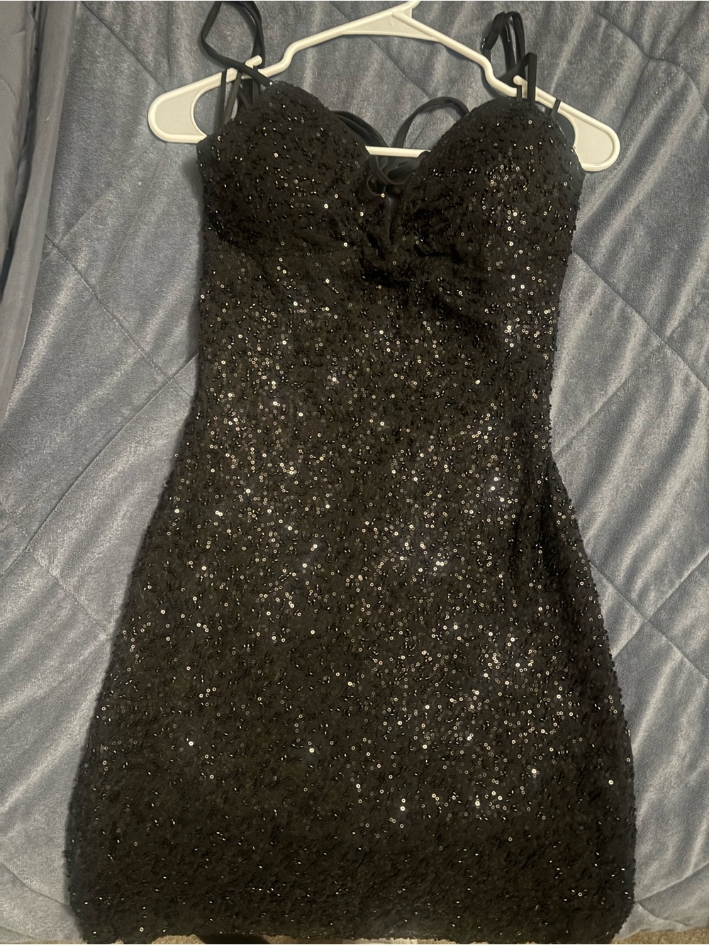 Windsor Black Sequin Strappy Bodycon Dress